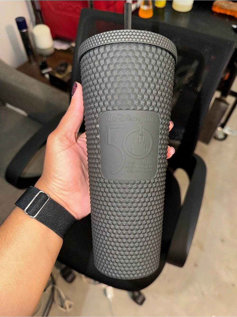 Starbucks Disney World 50th Anniversary Black Tumbler 24oz